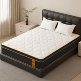 Gibaha Mattress, Hybrid Mattress in a Box, Gel Memory Foam with Pocket Spring, Pressure Relief, Medium Firm